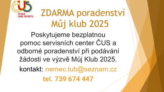 Zdarma poradenství Můj klub 2025